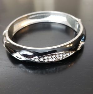 💕80s Vintage Art Deco Black Bangle